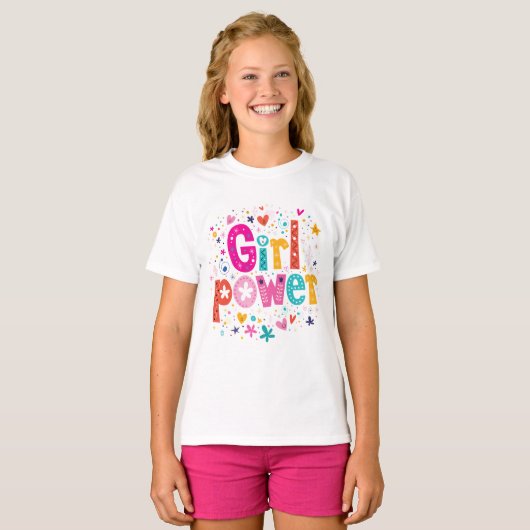 Girl Power Blume T-Shirt (Vorne ganz)