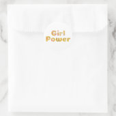 Girl-Power-Blumenbriefe in Senfgelb Runder Aufkleber (Tasche)