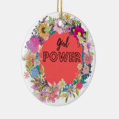 Girl-Power-Blumendesign Keramik Ornament (Rechts)
