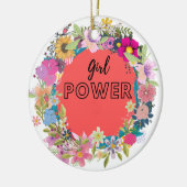 Girl-Power-Blumendesign Keramik Ornament (Links)