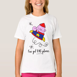 Girl Power Cartoon Astronaut Cat Girls' T-Shirt