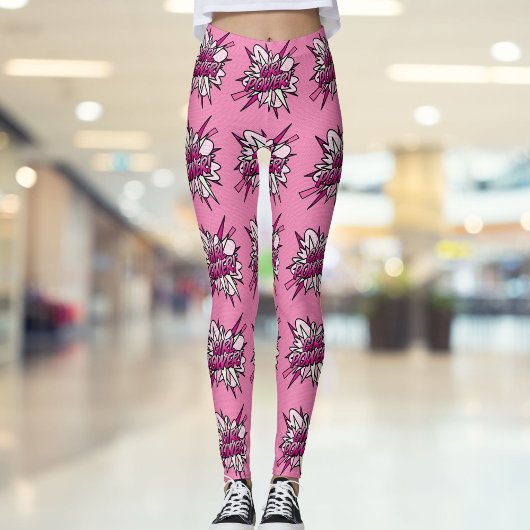 GIRL POWER Comic Pop Rosa Leggings