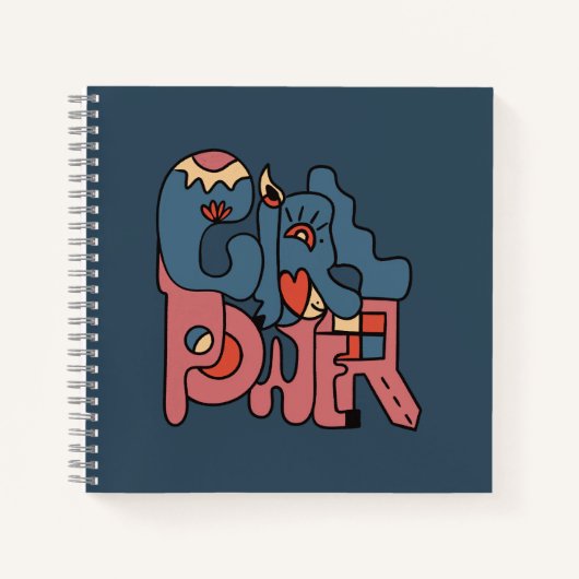 Girl Power Dark Version Notebook Notizblock (Vorderseite)