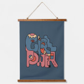 Girl Power Dark Version Wandteppich Mit Holzrahmen (Vorderseite)