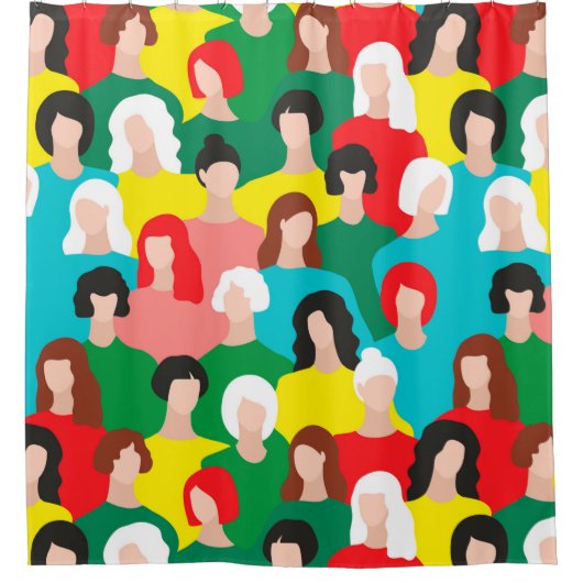 Girl-Power Duschvorhang (Vorderseite)