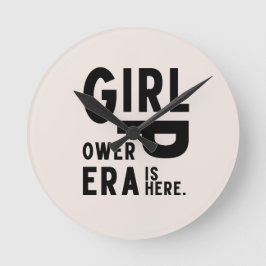 Girl Power Era Feminist Runde Wanduhr