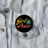 Girl-Power-farbiges Retro-Design Button (Beispiel)