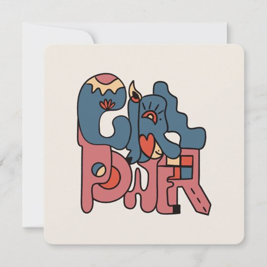 Girl-Power Feiertagskarte (Vorderseite)