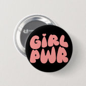 Girl Power Feminist Button (Vorne & Hinten)