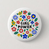 Girl Power Feminist Equality Button (Vorderseite)
