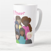 Girl Power Feminist Latte Tasse (Rechte Ecke)