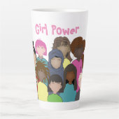 Girl Power Feminist Latte Tasse (Vorderseite)
