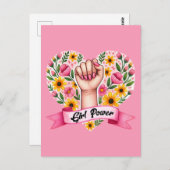 Girl Power Feminist Postkarte (Vorne/Hinten)