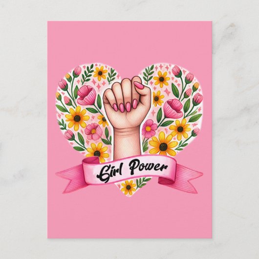 Girl Power Feminist Postkarte (Vorderseite)