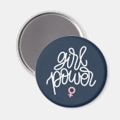 "Girl Power" Feminist Themed Magnet (Vorderseite/Rückseite)