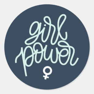 "Girl Power" Feminist Themed Runder Aufkleber