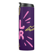 Girl Power feministischer Slogan, violetter Hinter Thermosbecher (Nach rechts gedreht)