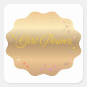 Girl-Power-Form Quadratischer Aufkleber (Vorderseite)