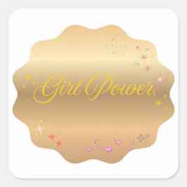 Girl-Power-Form Quadratischer Aufkleber