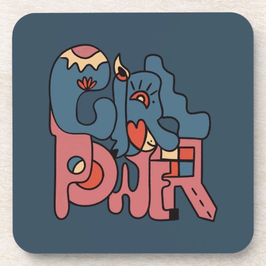 Girl-Power Getränkeuntersetzer (Vorderseite)