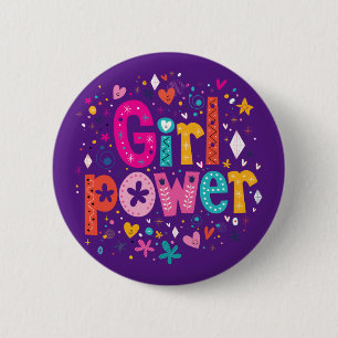 Girl Power Glossy Lila Button