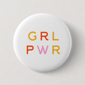Girl-Power | GRL PWR | Moderner Feminist | Minimal Button (Vorderseite)