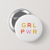 Girl-Power | GRL PWR | Moderner Feminist | Minimal Button (Vorne & Hinten)