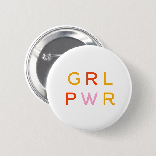 Girl-Power | GRL PWR | Moderner Feminist | Minimal Button (Vorne & Hinten)