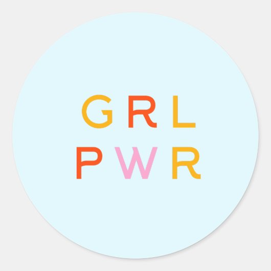 Girl-Power | GRL PWR | Moderner Feminist | Minimal Runder Aufkleber (Vorderseite)