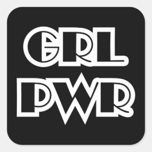 Girl-Power, Grl Pwr Quadratischer Aufkleber