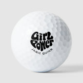 Girl Power Heart Custom Text or Name Golfball (Vorderseite)