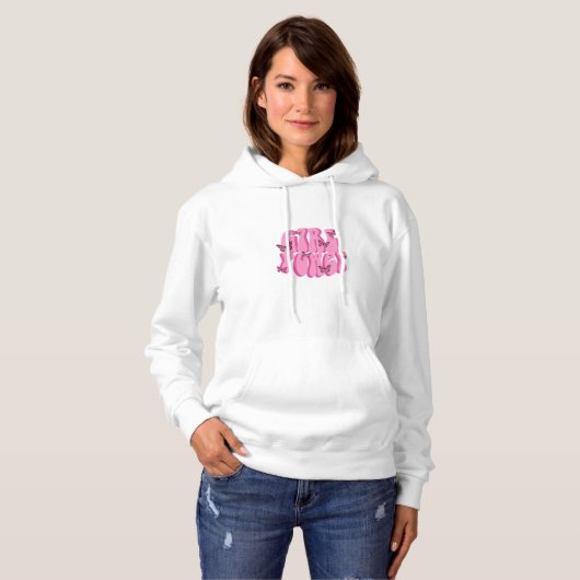 Girl Power Hoodie - Rosa Empowerment Grafischer Sc (Vorne ganz)