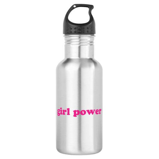 Girl-Power in heißen rosa, moderne Typografie femi Edelstahlflasche (Vorderseite)