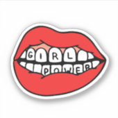 Girl Power Lips Aufkleber (Vorderseite)