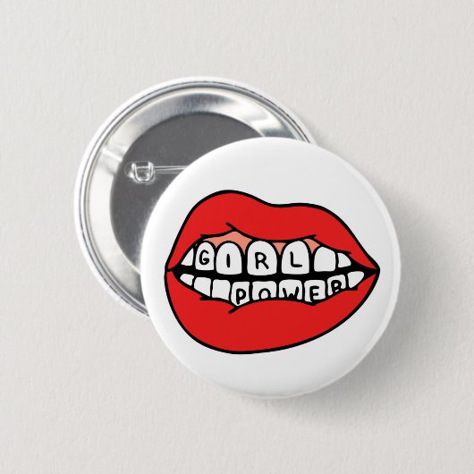 Girl Power Lips Button (Vorne & Hinten)