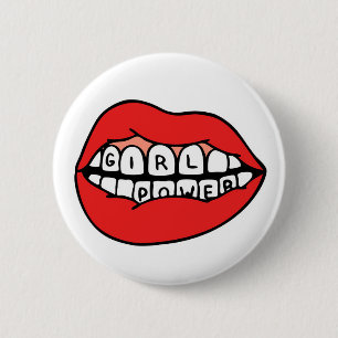 Girl Power Lips Button