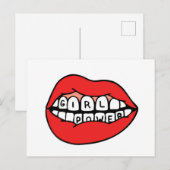 Girl Power Lips Postkarte (Vorne/Hinten)