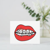 Girl Power Lips Postkarte (Stehend Vorderseite)