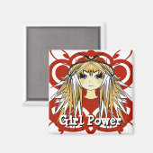 Girl Power Magnet (Vorderseite/Rückseite)