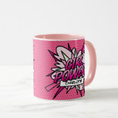 GIRL POWER Name Fun Retro Comic Pop Kunst Tasse (VorderseiteRechts)