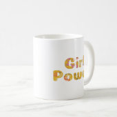 Girl-Power Niedliche Blumentypografie Feministenan Kaffeetasse (VorderseiteRechts)