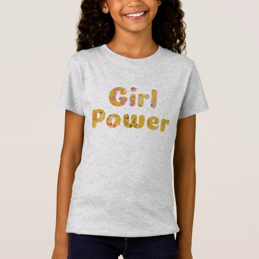 Girl-Power Niedliche Blumentypografie Feministenan T-Shirt (Vorderseite)