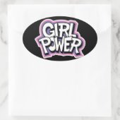 Girl-Power Ovaler Aufkleber (Tasche)