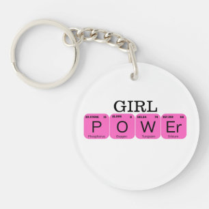 Girl-Power Periodic Tablettenelement Schlüsselanhänger