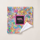 Girl-Power | Pink Girly Beautiful Wildblume Frauen Badhandtuch Set (Waschlappen)