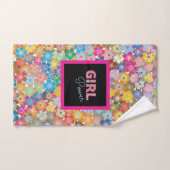 Girl-Power | Pink Girly Beautiful Wildblume Frauen Badhandtuch Set (Handtuch)