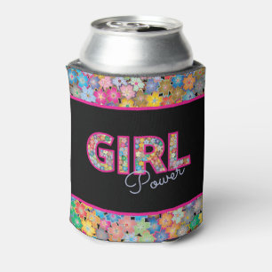 Girl-Power   Pink Girly Beautiful Wildblume Frauen Dosenkühler
