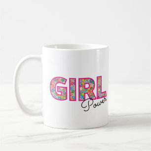Girl-Power Pink Girly Beautiful Wildblume Frauen Kaffeetasse