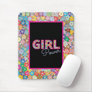 Girl-Power   Pink Girly Beautiful Wildblume Frauen Mousepad