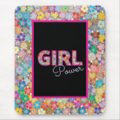 Girl-Power | Pink Girly Beautiful Wildblume Frauen Mousepad (Vorne)